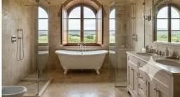 Bathroom with freestanding tub